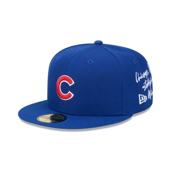 Fashion Chicago Cubs Team Verbiage 59FIFTY Fitted Hat - KTGCaps - Baseball caps for various teams, purchased online at a discount
