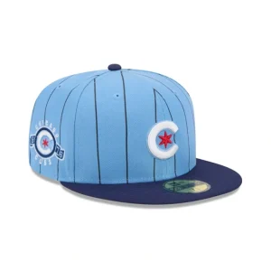 Store Chicago Cubs Throwback Pinstripe 59FIFTY Fitted Hat - KTGCaps - Baseball caps for various teams, purchased online at a discount