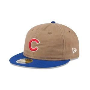 Sale Chicago Cubs Wax Canvas Retro Crown 59FIFTY Fitted Hat - KTGCaps - Baseball caps for various teams, purchased online at a discount