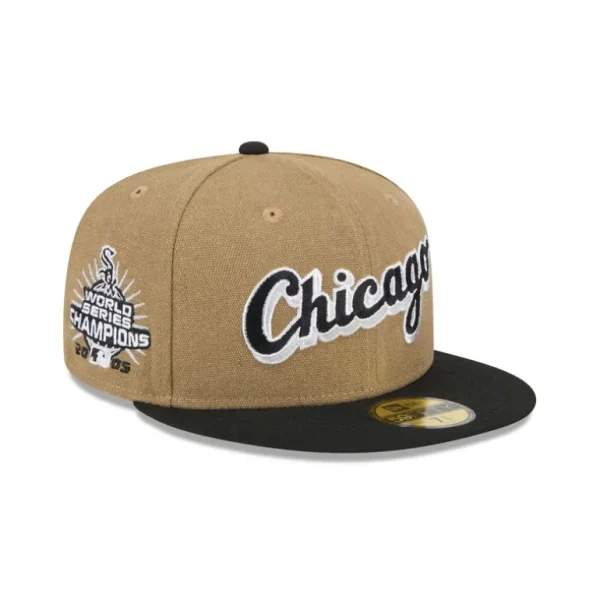 Discount Chicago White Sox Canvas Crown 59FIFTY Fitted Hat - KTGCaps - Baseball caps for various teams, purchased online at a discount