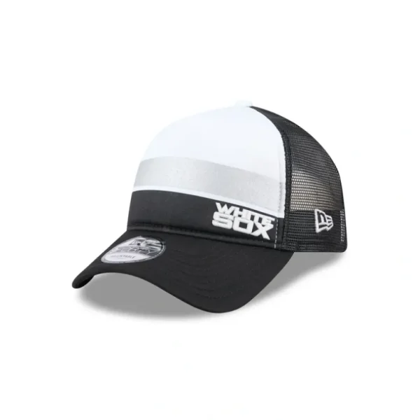 Best Sale Chicago White Sox Color Block 9FORTY AFrame Trucker Snapback Hat - KTGCaps - Baseball caps for various teams, purchased online at a discount