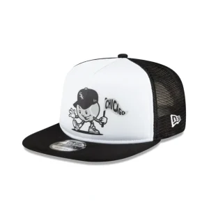 Best Sale Chicago White Sox Court Sport 9FIFTY AFrame Trucker Hat - KTGCaps - Baseball caps for various teams, purchased online at a discount