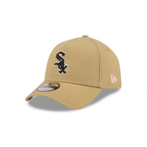 New Chicago White Sox Logo Essentials Khaki 9FORTY AFrame Snapback Hat - KTGCaps - Baseball caps for various teams, purchased online at a discount