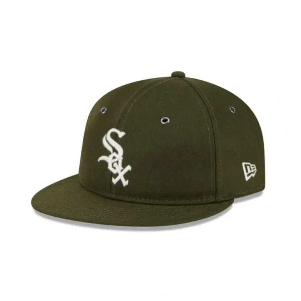 Outlet Chicago White Sox New Olive Wool Retro Crown 9FIFTY Adjustable Hat - KTGCaps - Baseball caps for various teams, purchased online at a discount