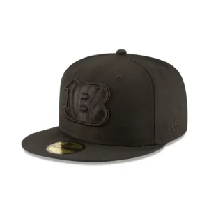 Best Sale Cincinnati Bengals Black On Black 59FIFTY Fitted Hat - KTGCaps - Baseball caps for various teams, purchased online at a discount