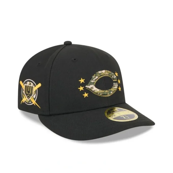 Best Sale Cincinnati Reds Armed Forces Day 2024 Low Profile 59FIFTY Fitted Hat - KTGCaps - Baseball caps for various teams, purchased online at a discount