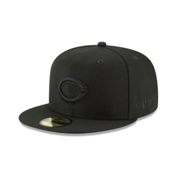Online Cincinnati Reds Blackout Basic 59FIFTY Fitted Hat - KTGCaps - Baseball caps for various teams, purchased online at a discount