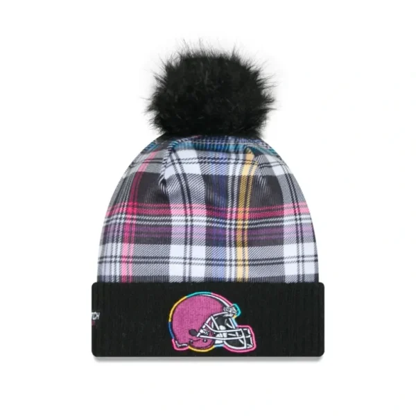 Store Cleveland Browns 2024 Crucial Catch Womens Pom Knit Hat - KTGCaps - Baseball caps for various teams, purchased online at a discount