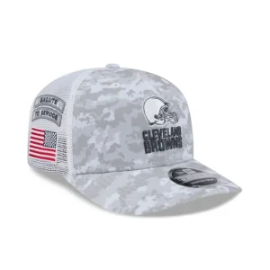 Store Cleveland Browns 2024 Salute to Service 9SEVENTY Trucker Hat - KTGCaps - Baseball caps for various teams, purchased online at a discount