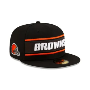 Store Cleveland Browns 2024 Sideline Black 59FIFTY Fitted Hat - KTGCaps - Baseball caps for various teams, purchased online at a discount