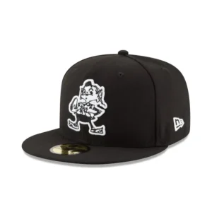 Store Cleveland Browns Black amp White 59FIFTY Fitted Hat - KTGCaps - Baseball caps for various teams, purchased online at a discount