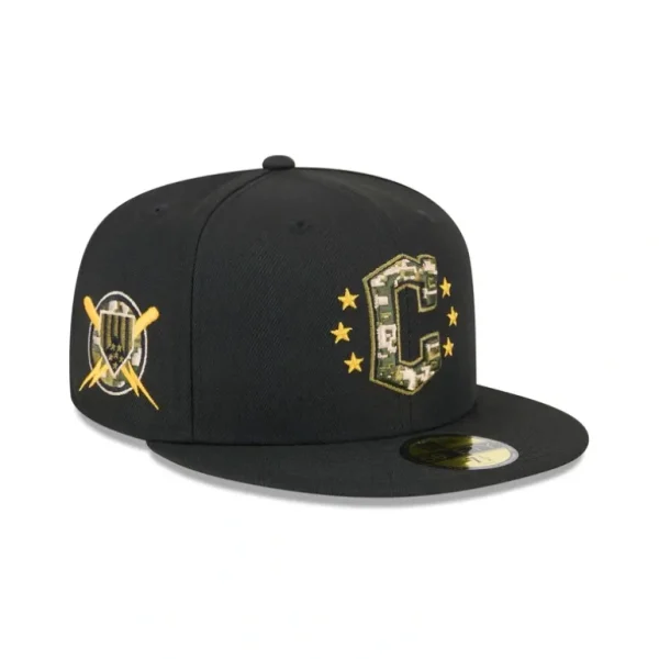 Discount Cleveland Guardians Armed Forces Day 2024 59FIFTY Fitted Hat - KTGCaps - Baseball caps for various teams, purchased online at a discount