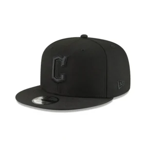 Online Cleveland Guardians Blackout Basic 9FIFTY Snapback Hat - KTGCaps - Baseball caps for various teams, purchased online at a discount