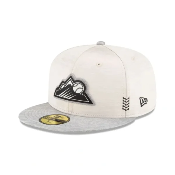 Outlet Colorado Rockies 2024 Clubhouse Stone 59FIFTY Fitted Hat - KTGCaps - Baseball caps for various teams, purchased online at a discount