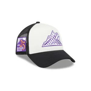 Best Colorado Rockies Checkered Flag 9FORTY AFrame Trucker Hat - KTGCaps - Baseball caps for various teams, purchased online at a discount