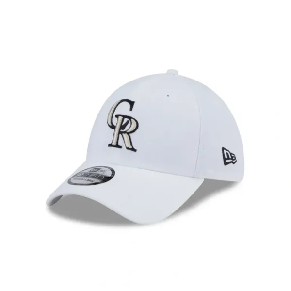 Store Colorado Rockies Optic White 39THIRTY Stretch Fit Hat - KTGCaps - Baseball caps for various teams, purchased online at a discount