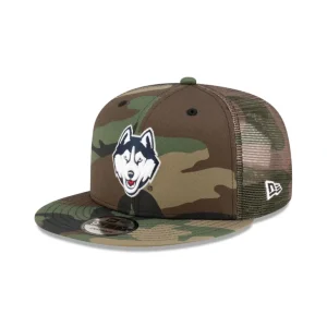 Outlet Connecticut Huskies Camo 9FIFTY Trucker Hat - KTGCaps - Baseball caps for various teams, purchased online at a discount