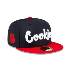 Online Cookies Red Visor 59FIFTY Fitted Hat - KTGCaps - Baseball caps for various teams, purchased online at a discount