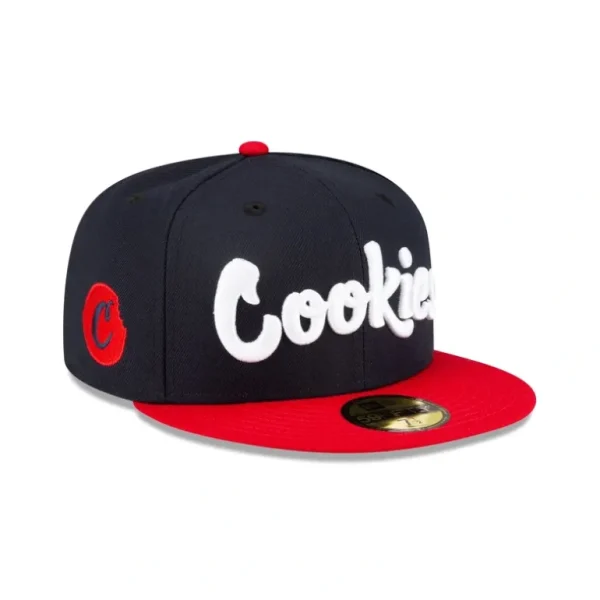 Online Cookies Red Visor 59FIFTY Fitted Hat - KTGCaps - Baseball caps for various teams, purchased online at a discount