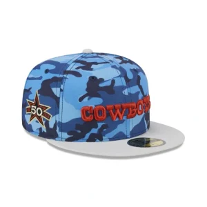 Sale Dallas Cowboys Blue Camo 59FIFTY Fitted Hat - KTGCaps - Baseball caps for various teams, purchased online at a discount
