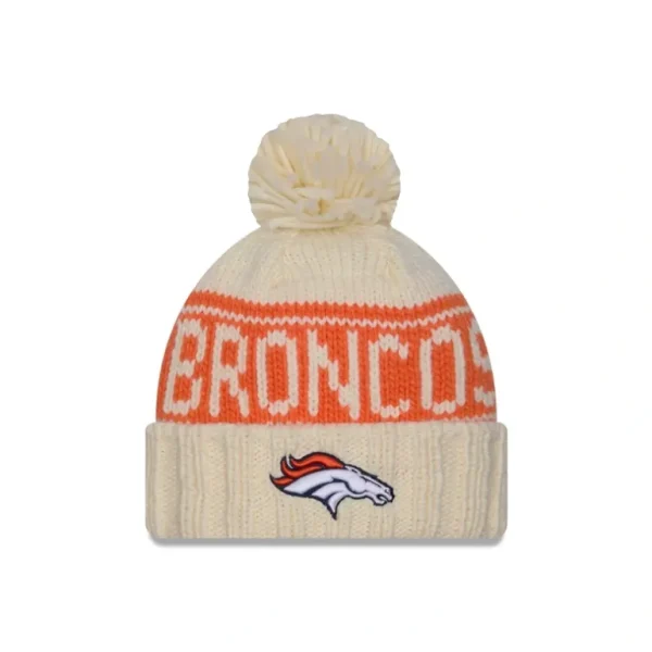 Shop Denver Broncos 2024 Cold Weather Chrome Pom Knit Hat - KTGCaps - Baseball caps for various teams, purchased online at a discount