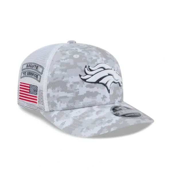 Shop Denver Broncos 2024 Salute to Service 9SEVENTY Trucker Hat - KTGCaps - Baseball caps for various teams, purchased online at a discount