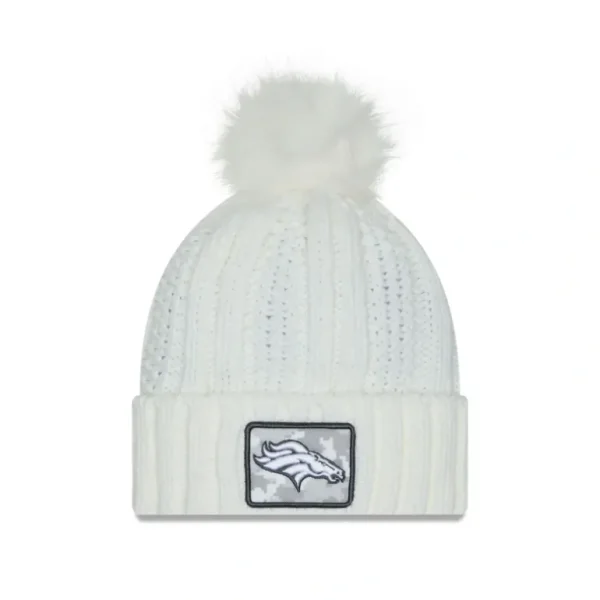 New Denver Broncos 2024 Salute to Service Womens Pom Knit Hat - KTGCaps - Baseball caps for various teams, purchased online at a discount