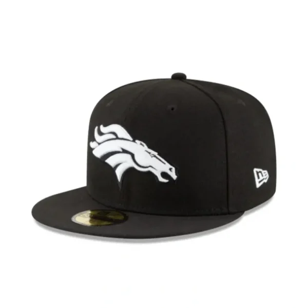 Outlet Denver Broncos Black amp White 59FIFTY Fitted Hat - KTGCaps - Baseball caps for various teams, purchased online at a discount