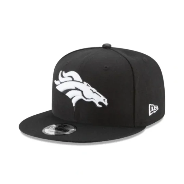 Best Denver Broncos Black and White 9FIFTY Snapback Hat - KTGCaps - Baseball caps for various teams, purchased online at a discount