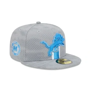 New Detroit Lions 2024 Sideline Gray 59FIFTY Fitted Hat - KTGCaps - Baseball caps for various teams, purchased online at a discount