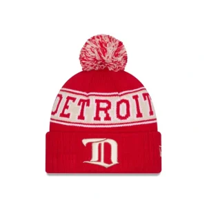 New Detroit Red Wings Historic Retro Pom Knit Hat - KTGCaps - Baseball caps for various teams, purchased online at a discount