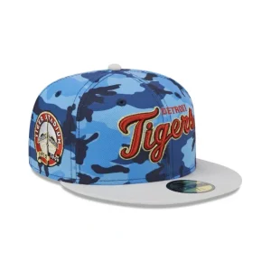 Outlet Detroit Tigers Blue Camo 59FIFTY Fitted Hat - KTGCaps - Baseball caps for various teams, purchased online at a discount