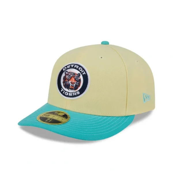 Best Detroit Tigers Soft Yellow Low Profile 59FIFTY Fitted Hat - KTGCaps - Baseball caps for various teams, purchased online at a discount