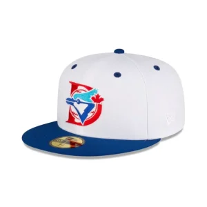 Sale Dunedin Blue Jays White Royal 59FIFTY Fitted Hat - KTGCaps - Baseball caps for various teams, purchased online at a discount