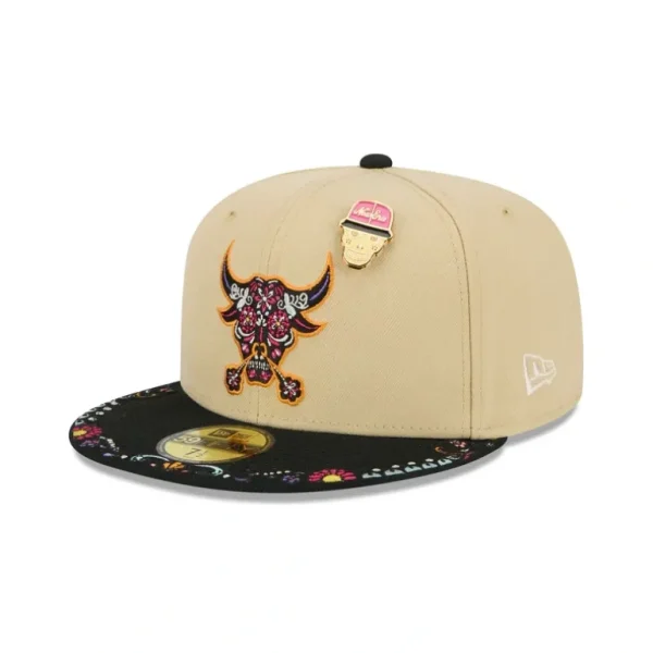 Hot Durham Bulls Skull Pin 59FIFTY Fitted Hat - KTGCaps - Baseball caps for various teams, purchased online at a discount