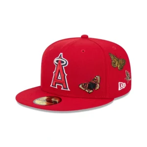 Best FELT x Los Angeles Angels Red 59FIFTY Fitted Hat - KTGCaps - Baseball caps for various teams, purchased online at a discount