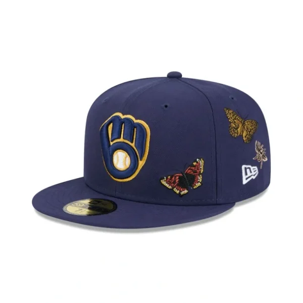 Store FELT x Milwaukee Brewers Navy 59FIFTY Fitted Hat - KTGCaps - Baseball caps for various teams, purchased online at a discount