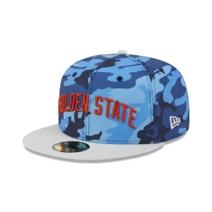 Shop Golden State Warriors Blue Camo 59FIFTY Fitted Hat - KTGCaps - Baseball caps for various teams, purchased online at a discount