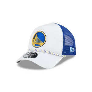 Best Sale Golden State Warriors Court Sport 9FORTY AFrame Trucker Hat - KTGCaps - Baseball caps for various teams, purchased online at a discount