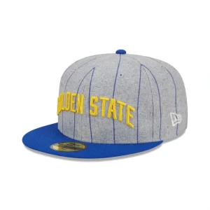 Shop Golden State Warriors Heather Pinstripe 59FIFTY Fitted Hat - KTGCaps - Baseball caps for various teams, purchased online at a discount