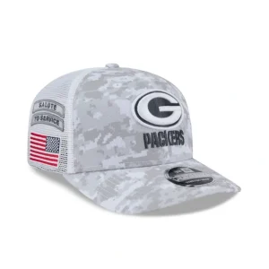 Best Green Bay Packers 2024 Salute to Service 9SEVENTY Trucker Hat - KTGCaps - Baseball caps for various teams, purchased online at a discount