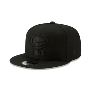 Outlet Green Bay Packers Basic Black On Black 9FIFTY Snapback Hat - KTGCaps - Baseball caps for various teams, purchased online at a discount