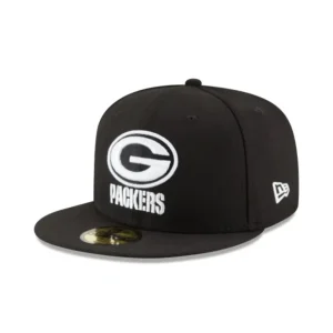 Shop Green Bay Packers Black amp White 59FIFTY Fitted Hat - KTGCaps - Baseball caps for various teams, purchased online at a discount