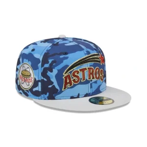 Online Houston Astros Blue Camo 59FIFTY Fitted Hat - KTGCaps - Baseball caps for various teams, purchased online at a discount