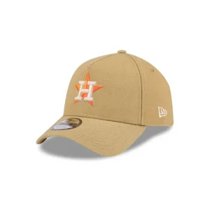 Outlet Houston Astros Logo Essentials Khaki 9FORTY AFrame Snapback Hat - KTGCaps - Baseball caps for various teams, purchased online at a discount