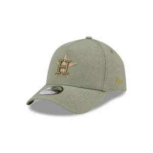 New Houston Astros Logo Essentials Olive 9FORTY AFrame Snapback Hat - KTGCaps - Baseball caps for various teams, purchased online at a discount