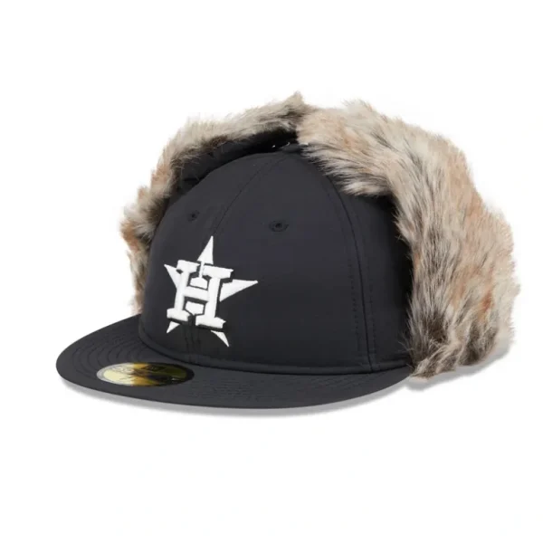 Shop Houston Astros Winter Dog Ear Retro Crown 59FIFTY Fitted Hat - KTGCaps - Baseball caps for various teams, purchased online at a discount