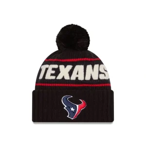 Store Houston Texans 2024 Cold Weather Black Pom Knit Hat - KTGCaps - Baseball caps for various teams, purchased online at a discount