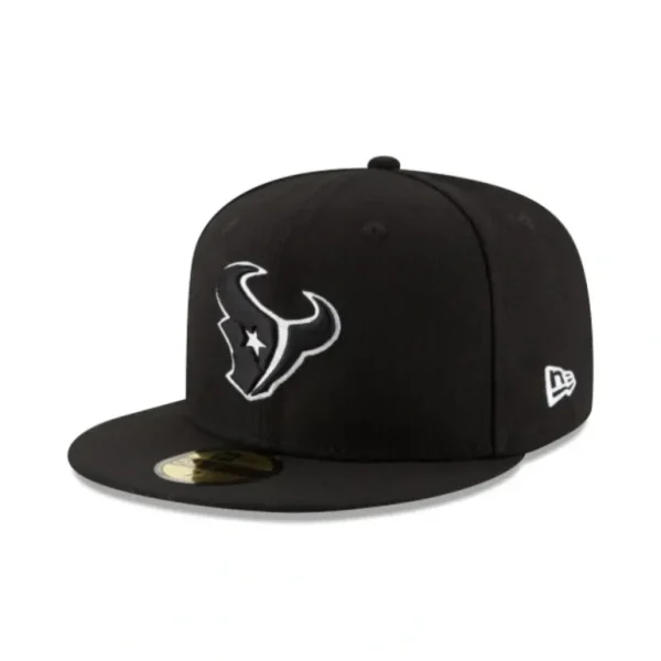 Sale Houston Texans Black amp White 59FIFTY Fitted Hat - KTGCaps - Baseball caps for various teams, purchased online at a discount