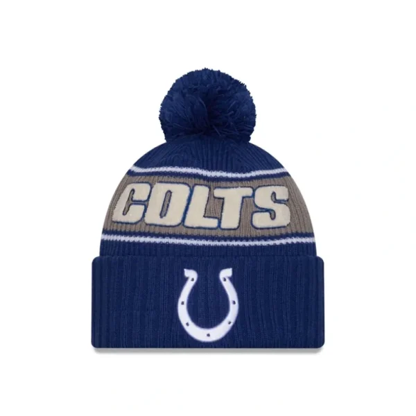 Online Indianapolis Colts 2024 Cold Weather Sport Pom Knit Hat - KTGCaps - Baseball caps for various teams, purchased online at a discount